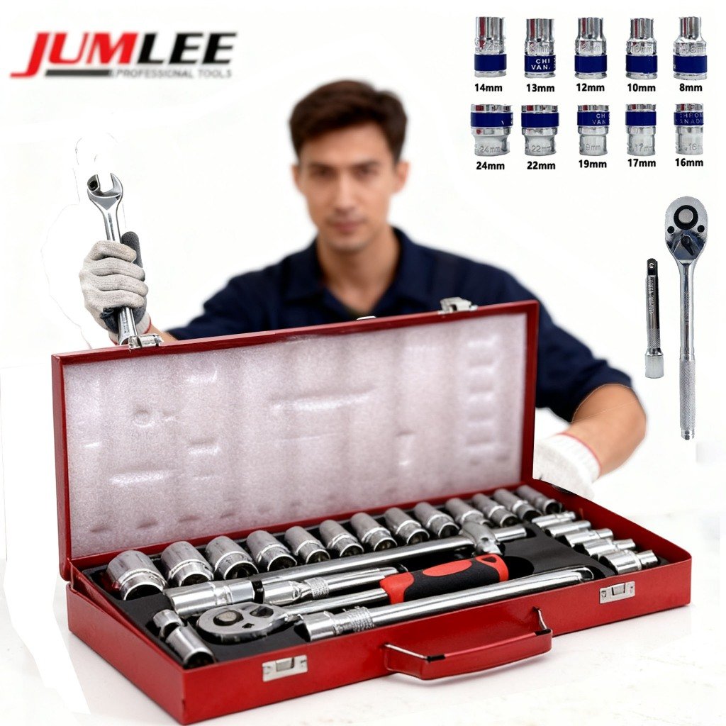 1/2“Jogo De Chave Catraca Caixa De Ferramentas Completa Aplicável a motocicletas, carros e caminhões