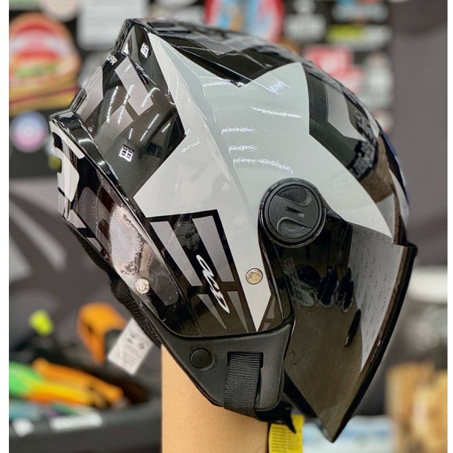 Capacete New Liberty Personalizado LS2 Estrela CINZA