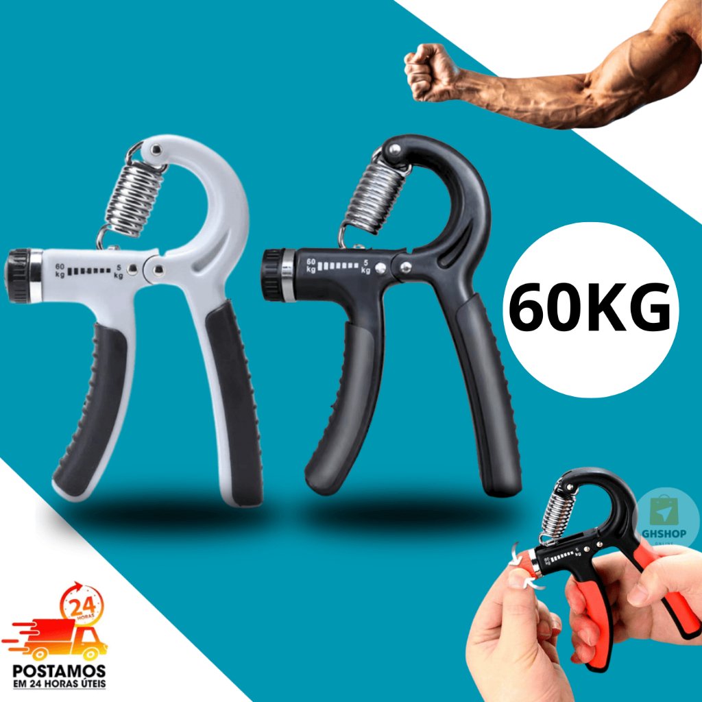 Hand Grip Flexor De Punho Exercício Para Mãos Ajustável Mola Treinar Antebraço 60kg