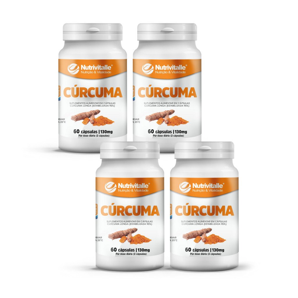 KIT 4 UN - CURCUMA 1000MG 90 CAPSULAS NUTRIVITALLE