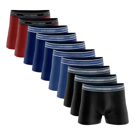 Kit 10 Cueca Boxer Lupo Algodão Confortável Masculina Leve