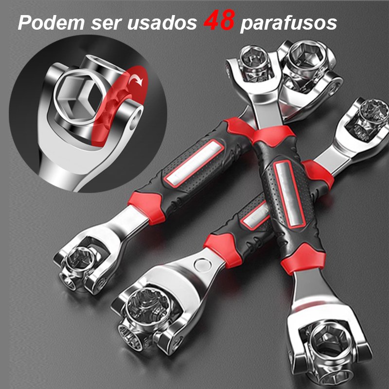 Chave Multifuncional 48 Em 1 360º Jogo ferramentas chave Soquete Universal 48 peças 8-19mm Universal Profissional