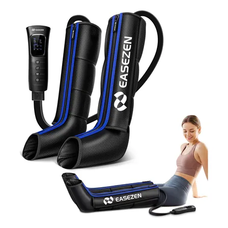 Bota De Compressao Pneumatica Massageador Pes Easezen Preto 127/220v Azul