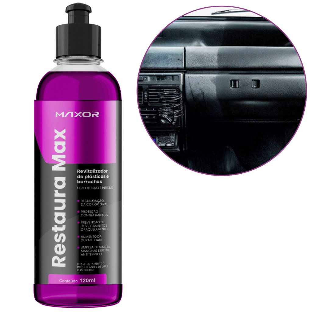 Revitalizador De Plastico e Borrachas Restaura Max Tipo 120ml Maxor
