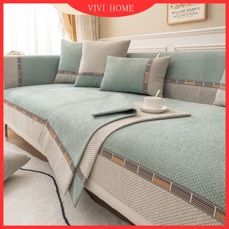 Capa De Sofá Moderna 1 2 3 4 Lugares Em Forma De L Almofada De Chenille Antiderrapante Protetor De Combinação À Prova De