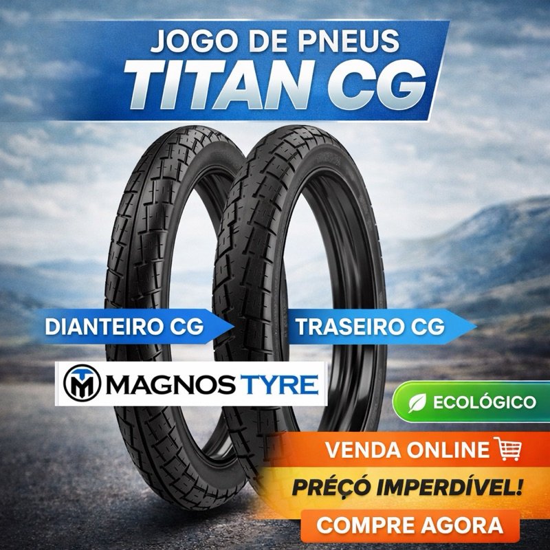 Pneu Titan Cg Sem Câmera  90/90-18 + 2.75-18 Magnos Tyre Ybr Titan Cg 125 150 160 RODE ATE 15 MIL KM