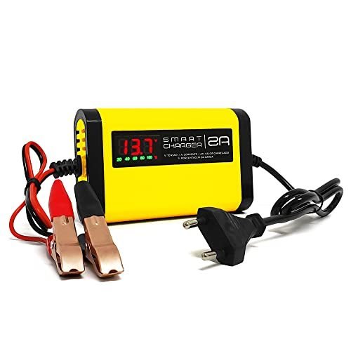 Carregador De Bateria P/ Carro Moto Com Indicador De Carga