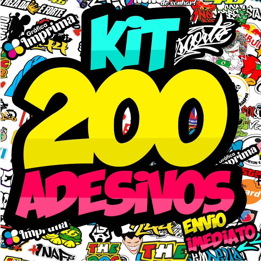 Kit 200 Adesivos Capacete Moto Bike Carro Adesivo Vinil Prova D'água Novos Modelos