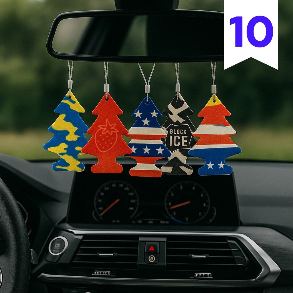 Kit 10x Cheirinho de Carro Aromatizante Automotivo Pinheiro Brinde Lava Rapido