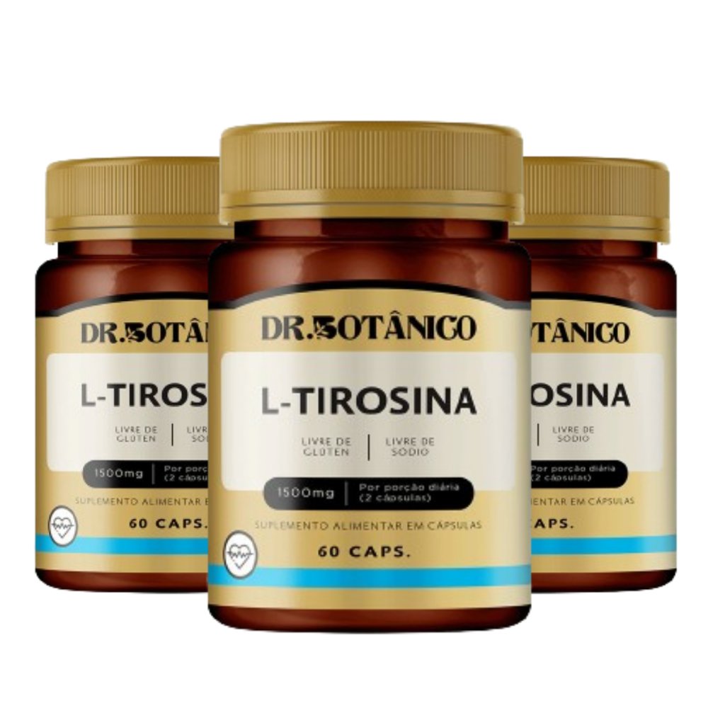 KIT 3 UN - L TIROSINA 1500MG 60 CAPSULAS DR BOTANICO