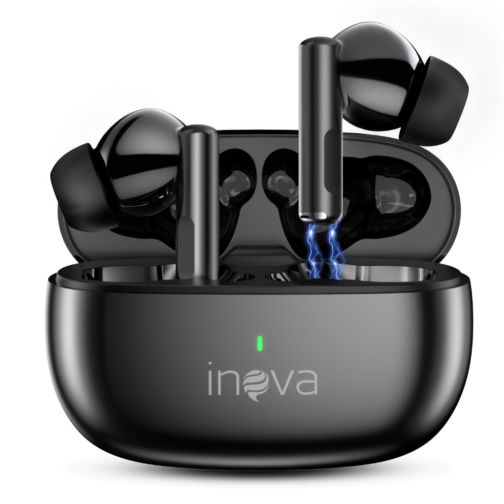INOVA fone sem fio bluetooth original fone iphone e Android sem fio headset gamer earpods microfone