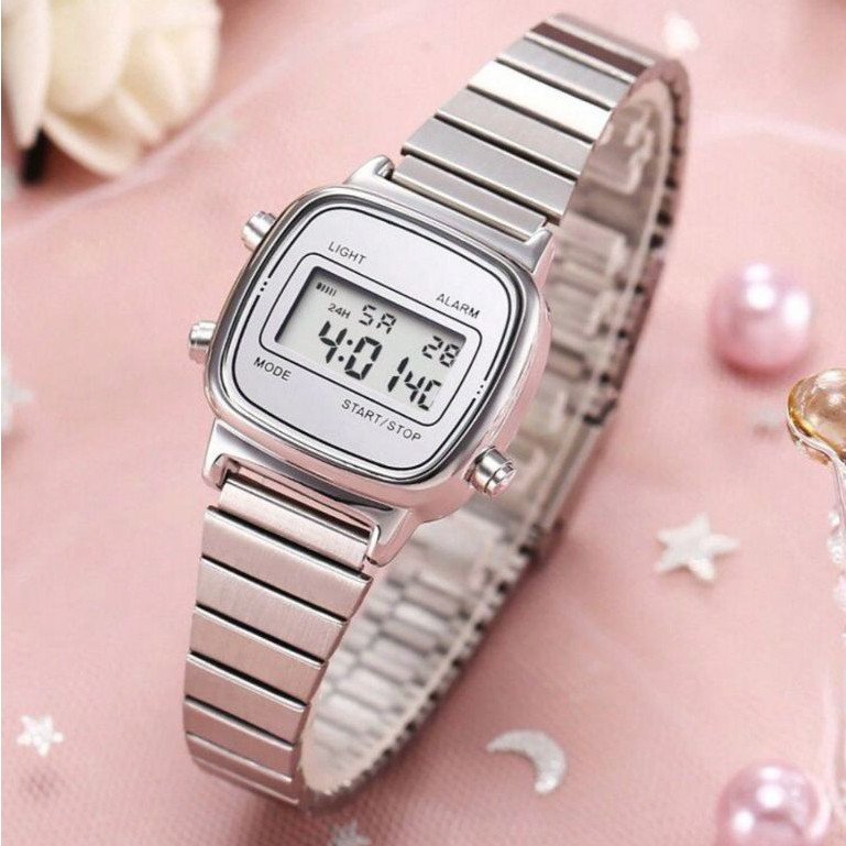 Relógio Feminino Digital 670 MINI Vintage Unissex Moda Retro Mulher Elegante