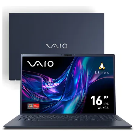 Notebook Vaio Fe16 Amd Ryzen 7 5825u Linux 8gb Ram 512gb Ssd Wi-fi 6 Tela 16  Ips Wuxga Antirreflexo - Cinza Grafite Vjfe69f11xb0321h - Permite Upgrade De Memória Ram E Ssd