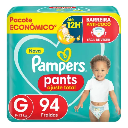 Fralda Pampers Pants Ajuste Total Tamanho G, 94 Unidades Sem Gênero