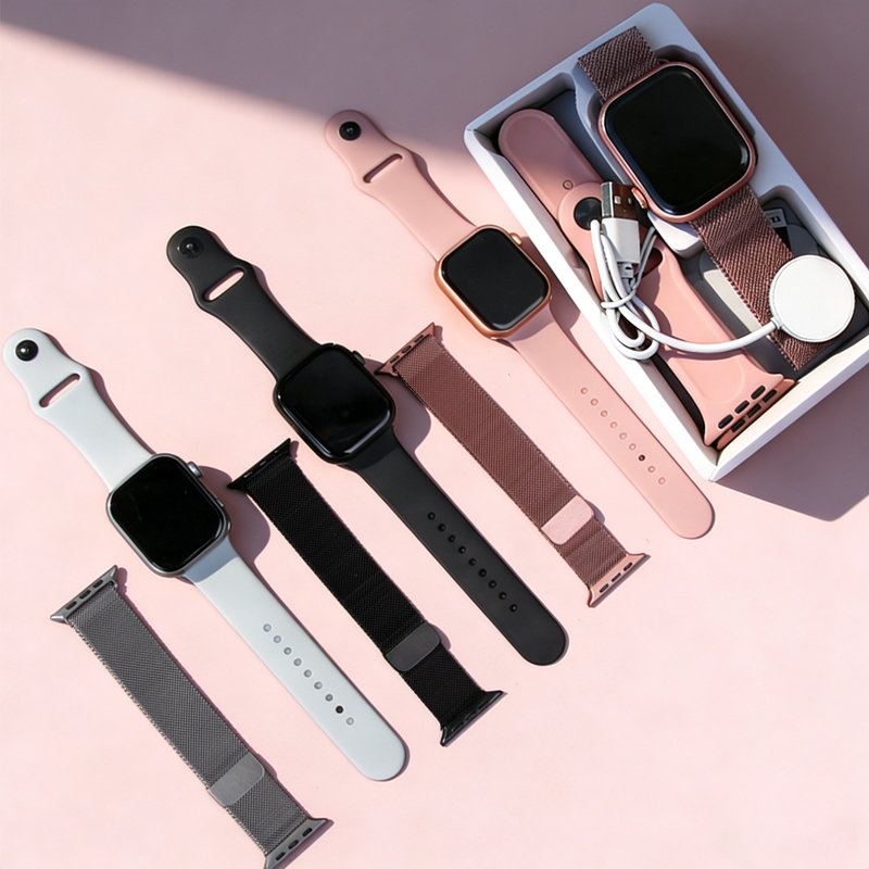 kit Smartwatch Relógio Inteligente AMOLCD 2.0 " HD Masculino Bluetooth Chamada De Saúde , Digital Feminino Calculadora P