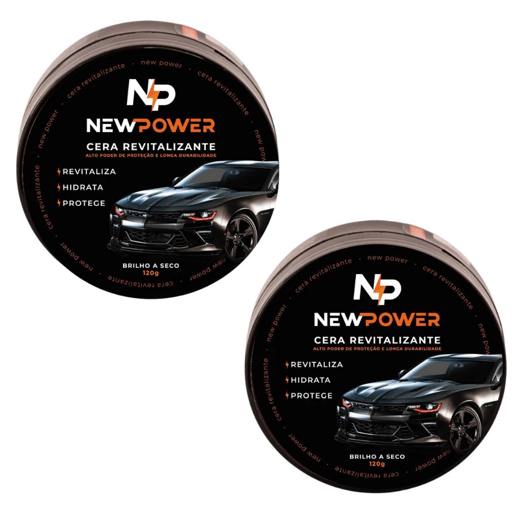 2 Ceras Revitalizadora de Plástico New Power Oficial Cera BRINDE Espuma aplicadora inclusa