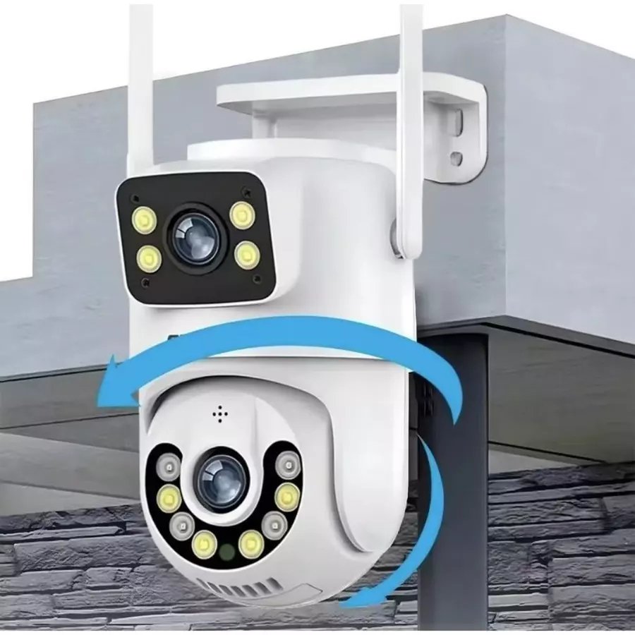 Camera Externa Ip a Prova D'água Wifi Dupla 2 Em 1 com Visao Noturna Infravermelho YOOSEE