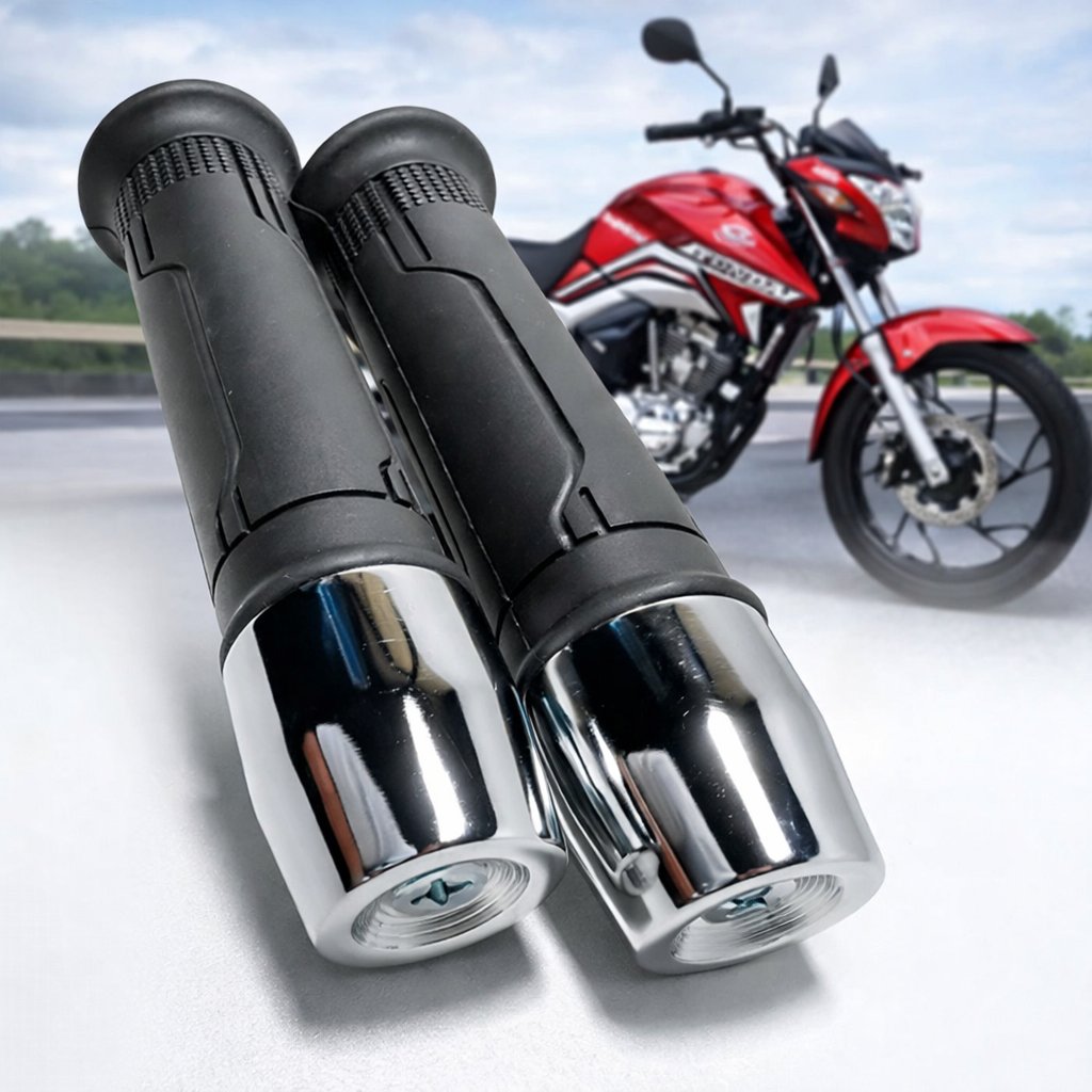 Manopla Cargo + Peso Pesadão Guidão Pcx Cromado + Parafusos