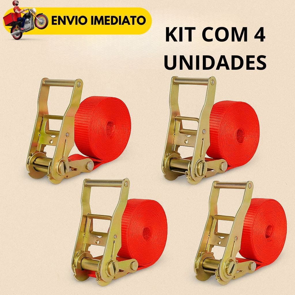 Cintas com Catraca 25 mm × 4,5 m para Carga Amarração Resistente Fita Prendedor Forte para Caminhão Moto Carro