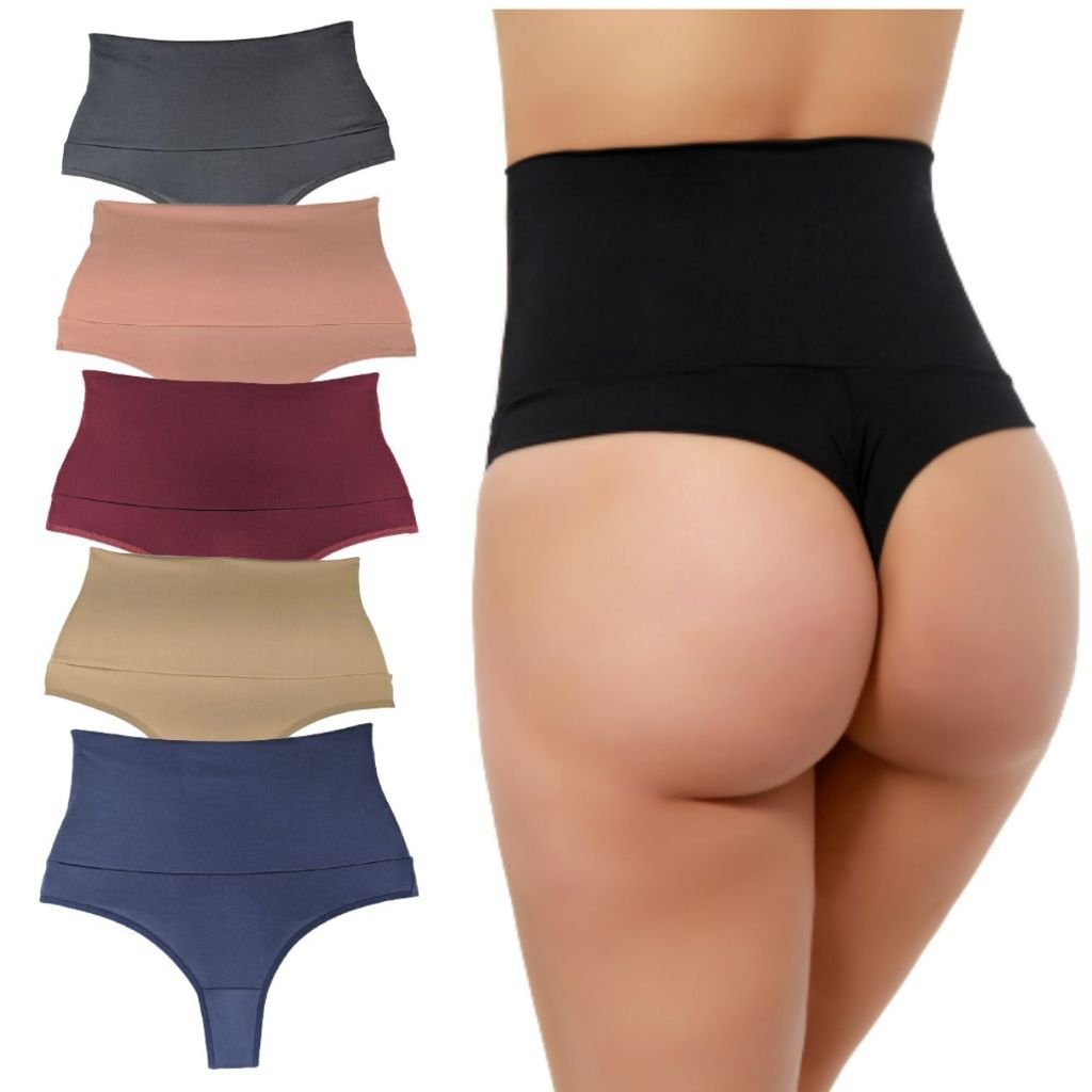 KIT 3 Calcinhas Segura Barriga Fio Duplo Cós alto Duplo Pós Parto