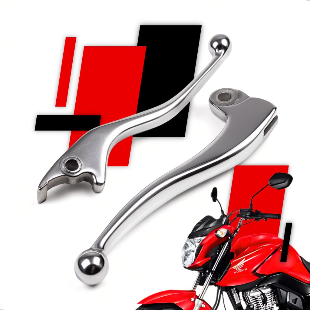 Par Manete Freio Disco + Embreagem Honda Cg Fan Titan 125 150 160 Cromado Preto