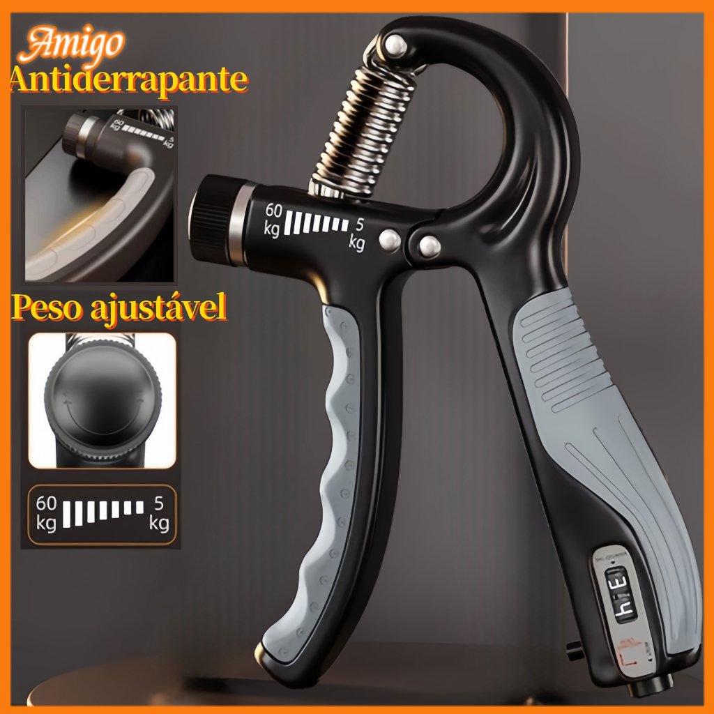 Hand Grip Ajustável 5-60KG - Kit Fortalecimento para Mãos, Braço e Antebraço- Entrega Imediata