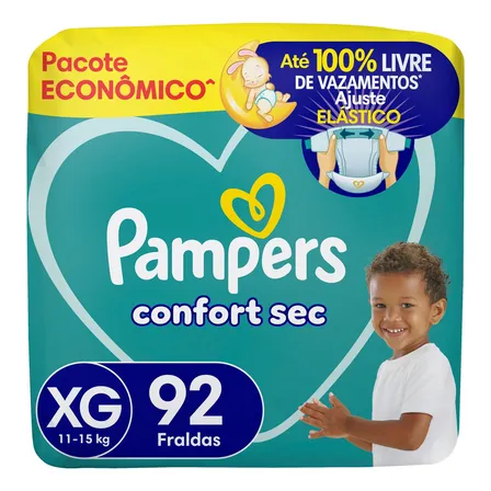 Fralda Pampers Confort Sec Tamanho Xg 92 Unidades Extra Grande (xg) Sem Gênero