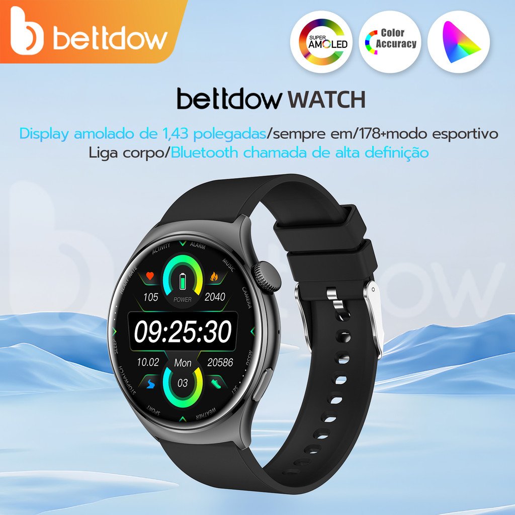 BETTDOW Smart Watch Mulheres Homens Bluetooth GPS Resposta Chamada Modo Esportivo IP67 À Prova D 'Água