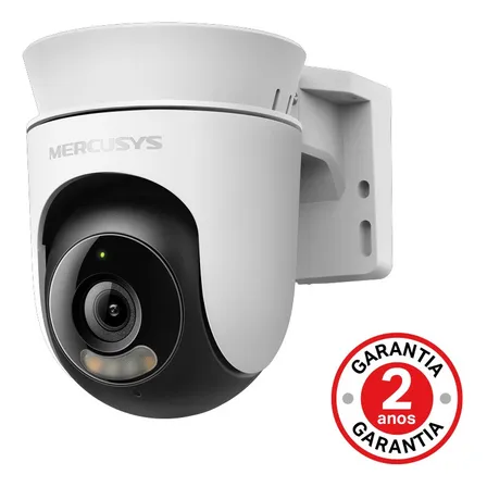 Câmera De Segurança Mc510 Wi-fi 2k Externa Pan/tilt 360° Branca Ip65 Mercusys Branco