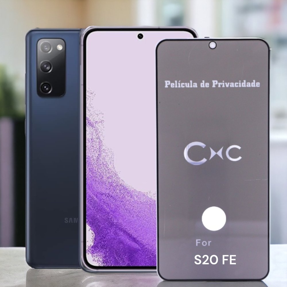 Película de Privacidade Galaxy S20 FE Com Furo na Digital