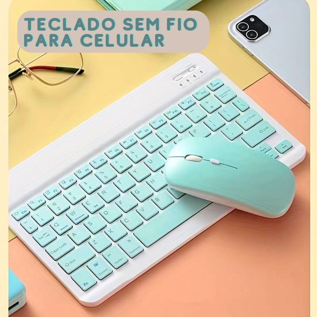 KIT Teclado + Mouse Via Bluetooth Compacto e Design Moderno - Compatível Com Smartphones/Notebook/Tablet BEAUTY BEAUTY