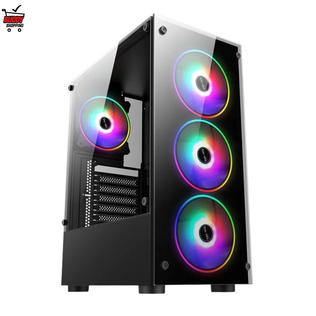 GABINETE COM 4 COOLERS RGB | Gabinete Gamer ATX AGP-A31150C Vidro Temperado