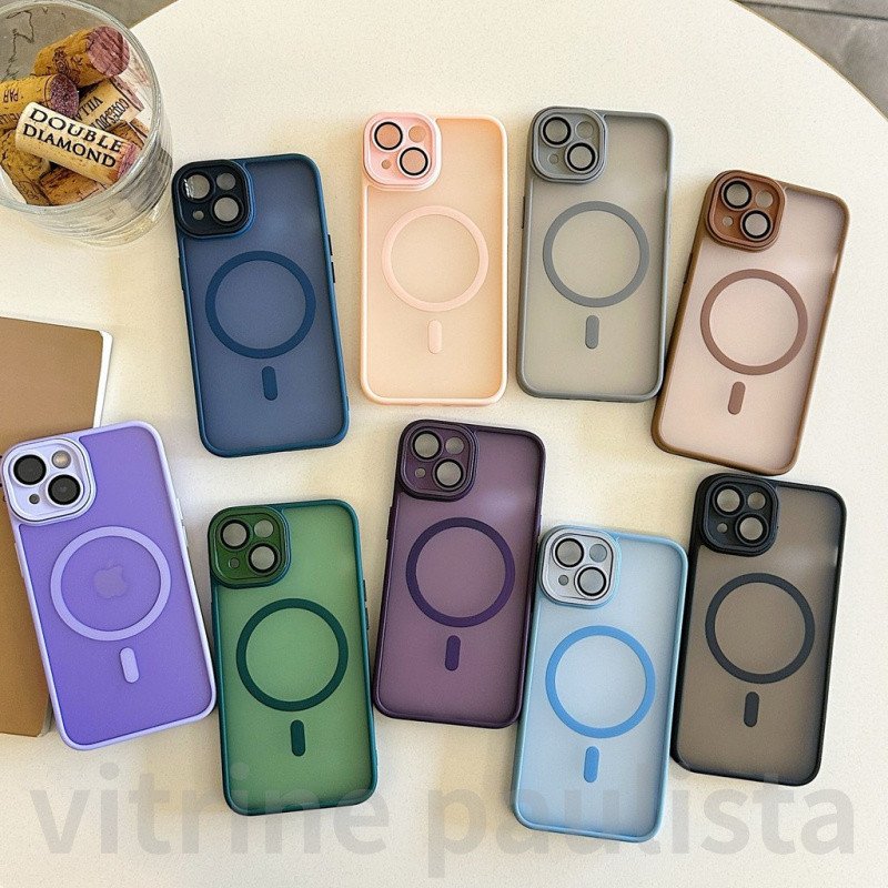 Capa iPhone 11 12 13 14 15 16 17 Pro Max /17 Air Magnética MagSafe Premium Fosca  Proteção Reforçada