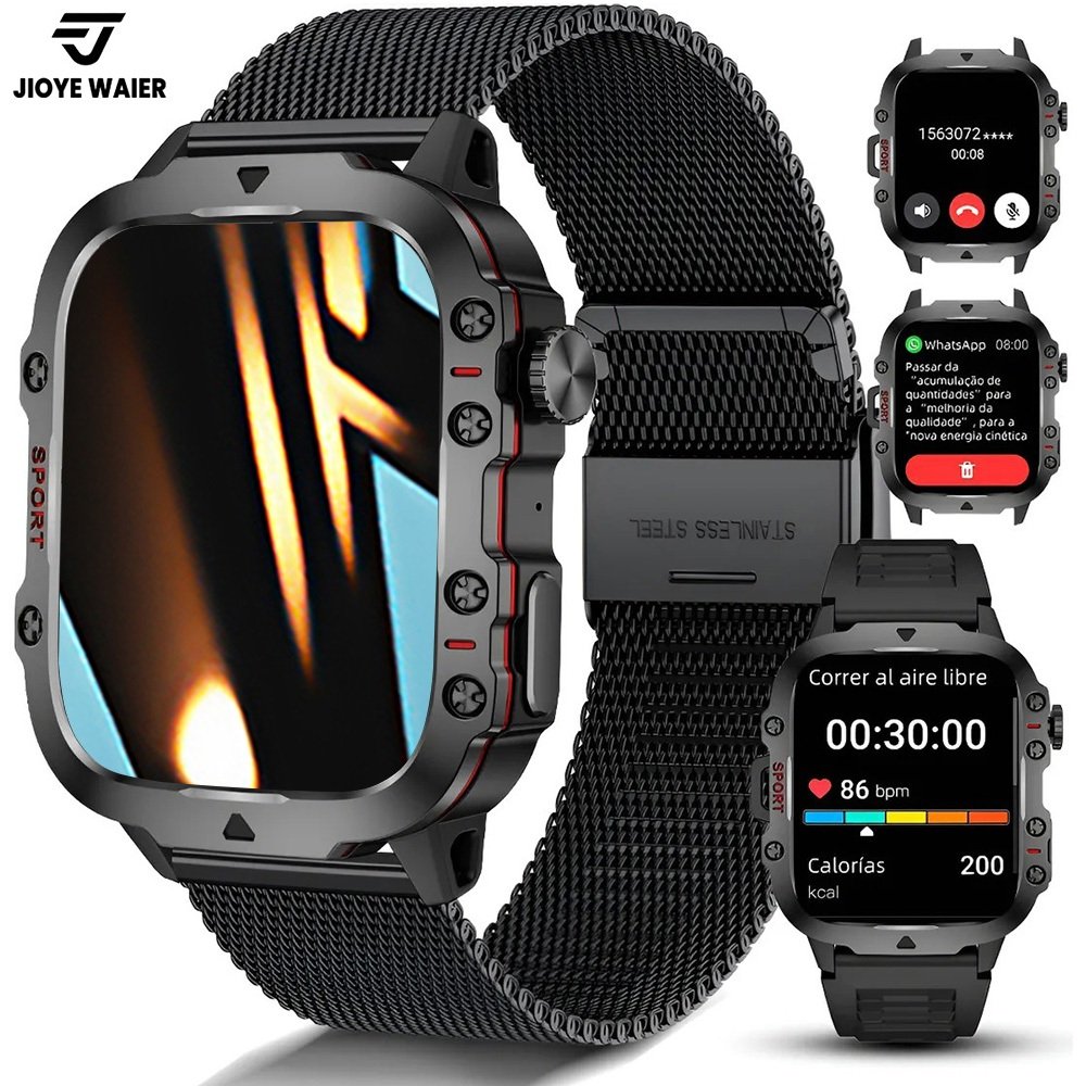 JIOYE Smartwatch Militar Robusto 30M À prova d'água Chamada Esportes Ao Ar Livre Relógio Inteligente
