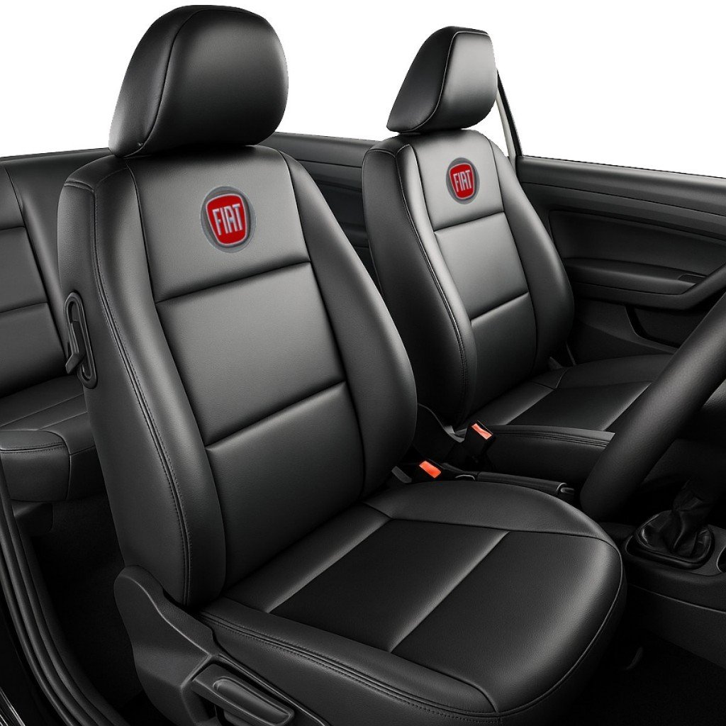 Capas Banco Carro 100% Couro Fiat Impermeável C/ Porta Revistas Premium Todos Carros Modelos