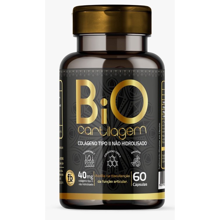 Bio Cartilagem Colageno Tipo 2 Não Hidrolisado 60 Cápsulas Force do Brasil