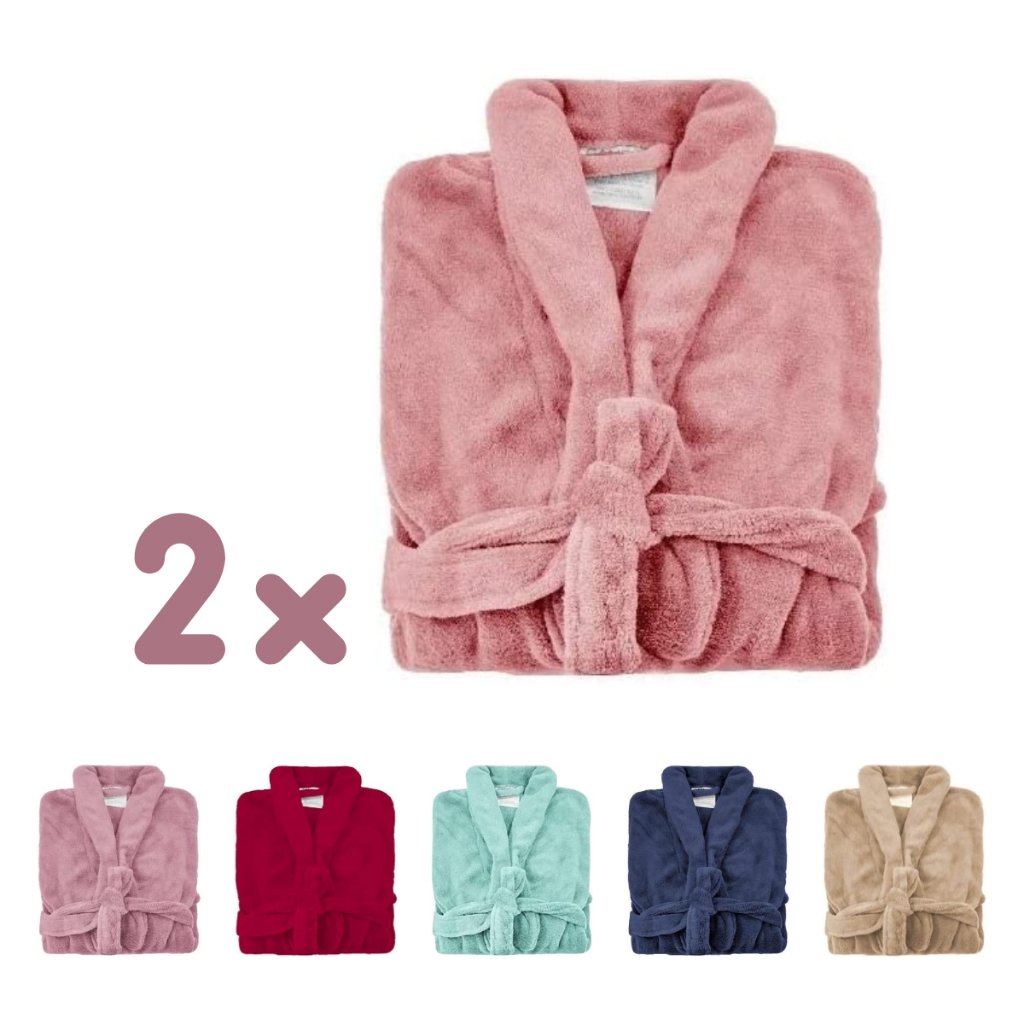 kit 2 Roupão microfibra super macio cortex várias cores 2 unidades por kit