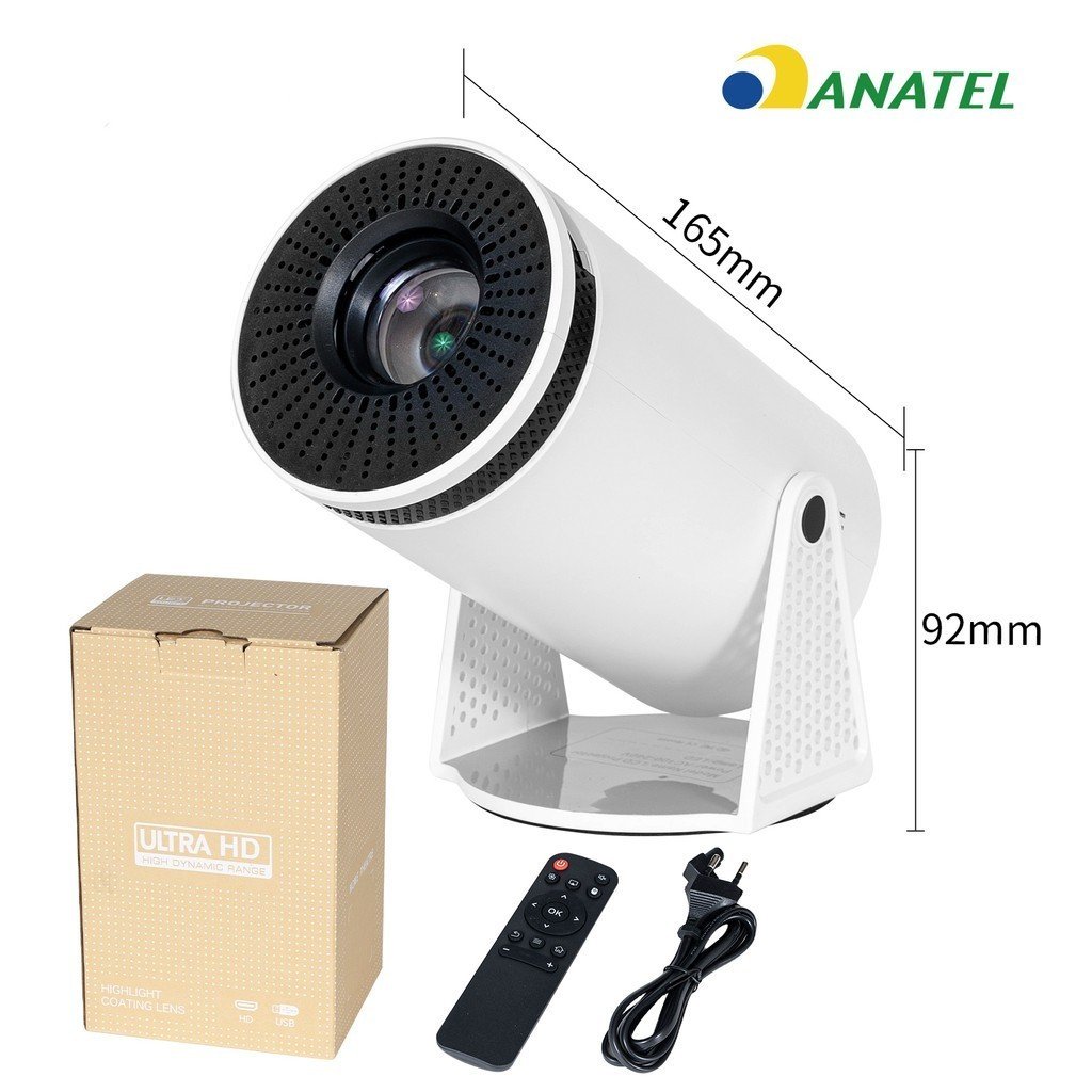 Projetor 4K HD 150 polegadas para celular, TV Box, Xbox, PS, PC, Wi-Fi e Bluetooth HY300 110/220