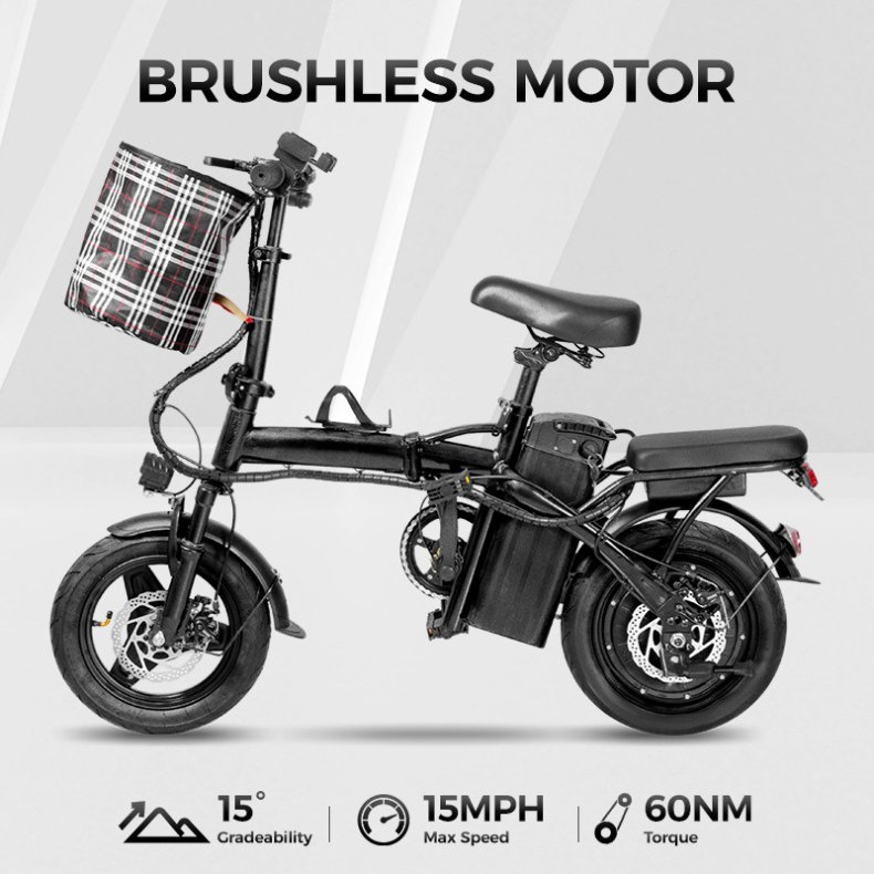 Bicicleta Elétrica 25km/h  Dobravél Pedal W8 400w Autonomia 25km 48v 10ah