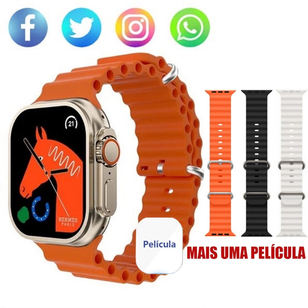 Smartwatch T800 Series 10 Ultra 3 NFC Calculadora Cardíaca Monitoramento Da Frequência Relógio Inteligente