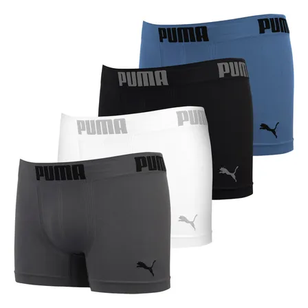 Kit 4 Cuecas Boxer Puma Poliamida Sem Costura Box Original