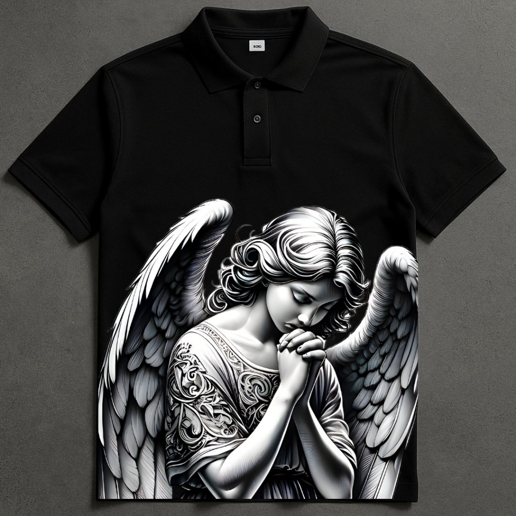 Camisa Polo Angelical Seraphim de Manga Curta Masculina, Casual