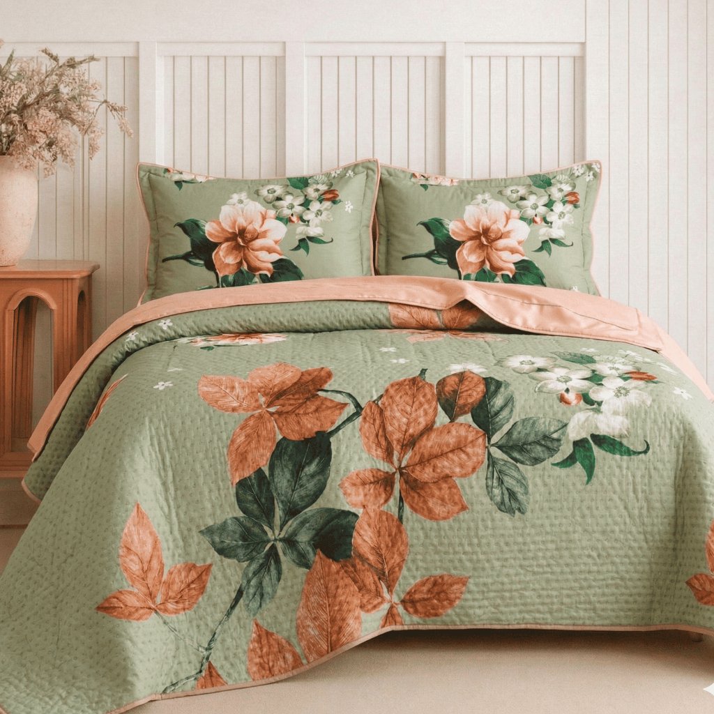 Kit Cobre Leito Colcha Solteiro Casal Queen King Bouti Dupla Face C Porta Travesseiro Aba Americana