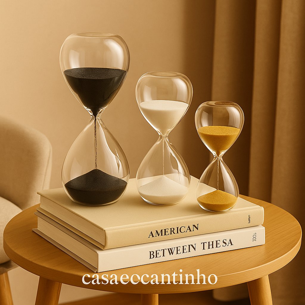 Ampulheta Decorativa Vidro Luxo | Relógio de Areia 15/5/30 Min Vidro Resistente Escritório e Sala