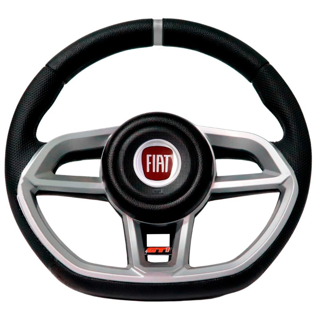 Volante Esportivo Gti Prata Emblema Logo Vermelho Italia Palio Fire  Marea Brava Idea Siena Strada