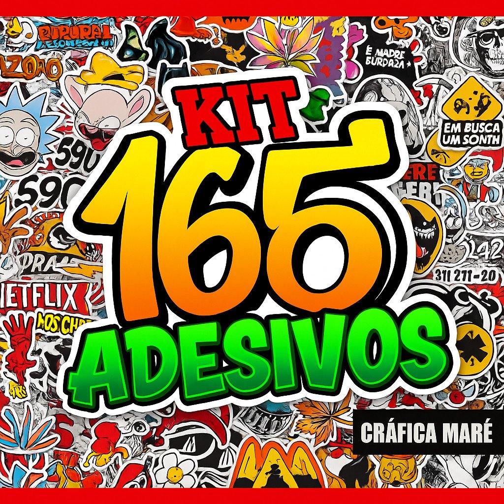 Kit 160 Super Adesivo Para Moto Bike Carro Alta Resolução Super Cartela aprova d'agua