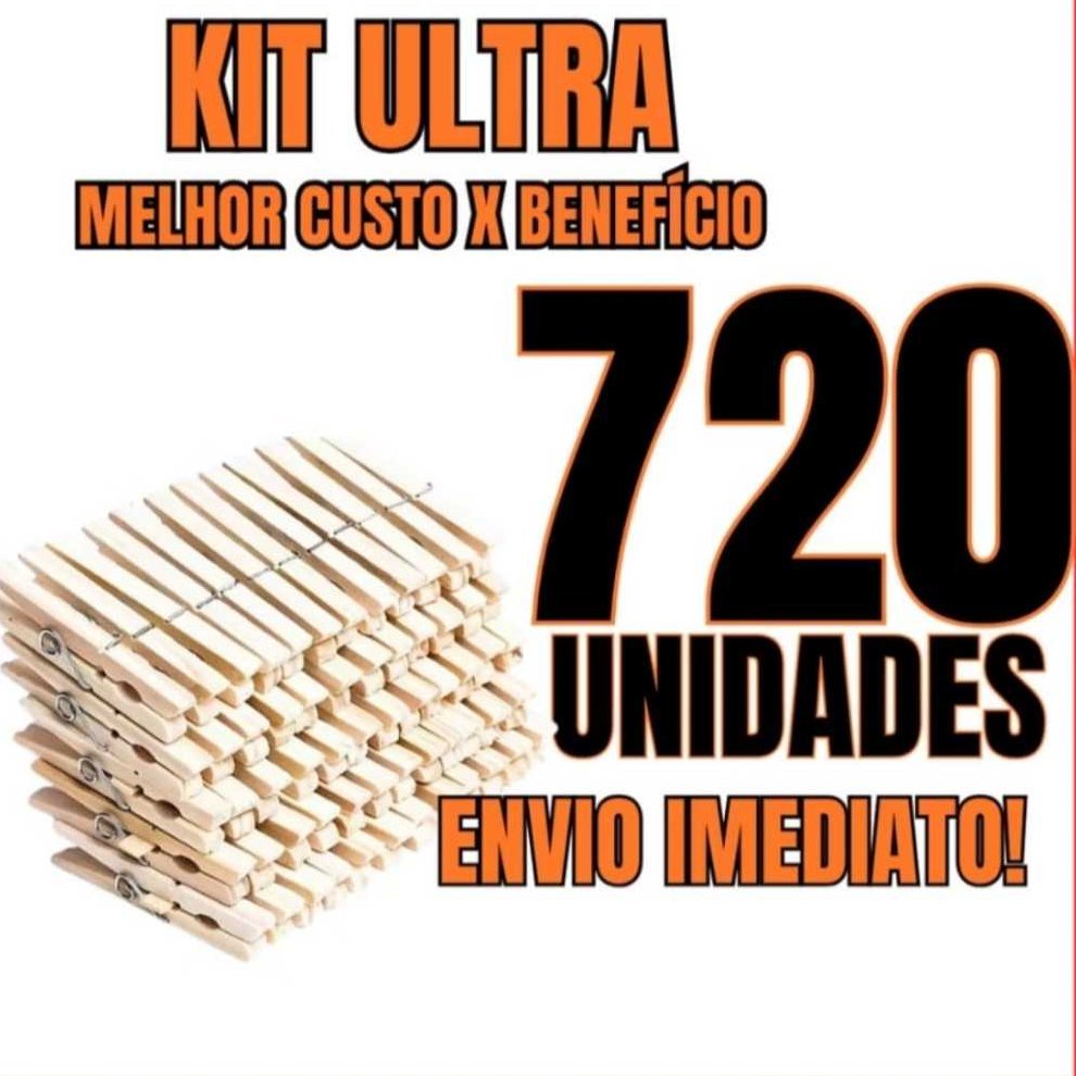 Kit 120 a 720 Grampos de Roupa Prendedores De Madeira para Roupas Pregadores de Roupa Para Varal Resiste