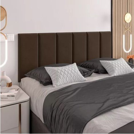Cabeceira De Cama completa Casal Queen Box Estofada Suede 160x55Cm cores envio imediato