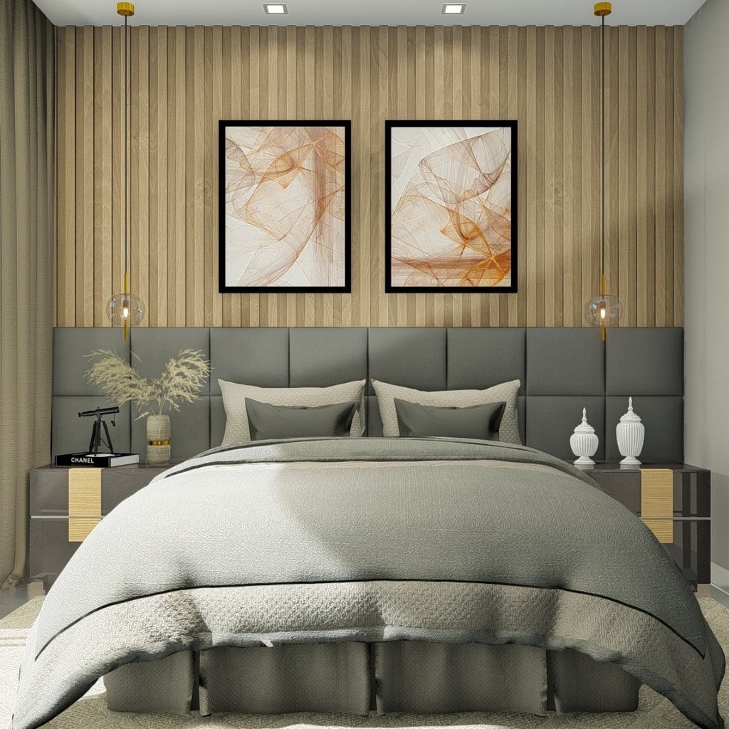 Cabeceira Ripada Placa Estofada 40x35 Em Veludo Varias Cores