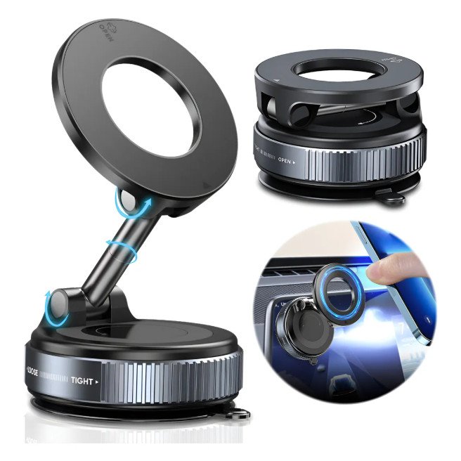 Suporte Magnético Para Celular Rotação 360° Dobrável Uso Universal